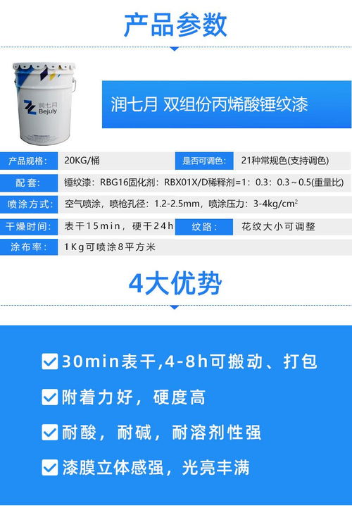 润七月牌 机械设备 快干工业防腐涂料 锤纹 波纹 橘纹面漆